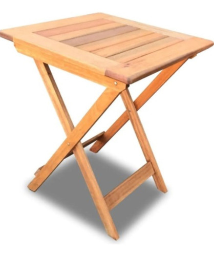 Mesa De Madera Eucaliptus Bar 60x60 Plegable Marrón