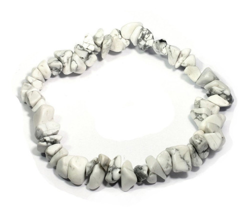 Pulsera Piedra Natural  Howlita Chips Piedra Picada