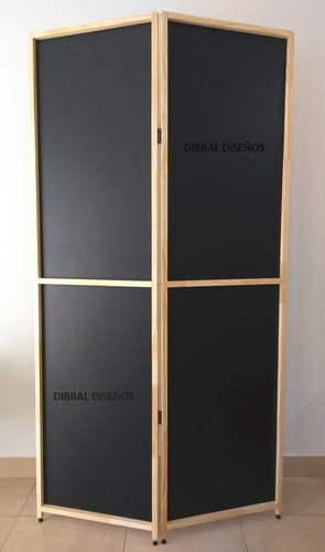Imagen 2 de 5 de Biombo 2 Hojas Plegables Separador De Ambientes De Madera