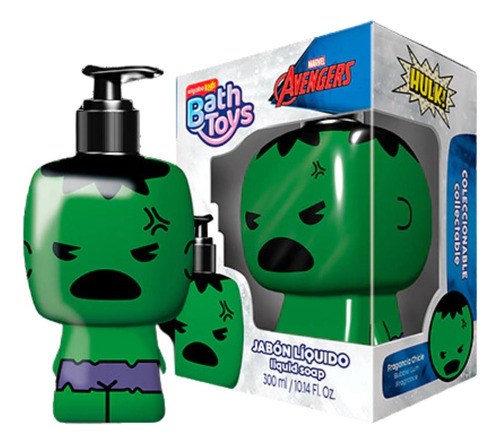 Jabón Líquido Marvel Avengers Hulk Algabo Recargable 300 Ml