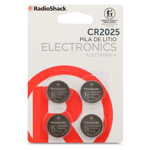 Pilas De Litio Botón Cr 2025 4 Piezas Radioshack