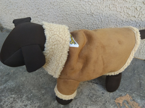Chamarra Invierno Con Borrega Talla 4 Beige Ropa Para Perros