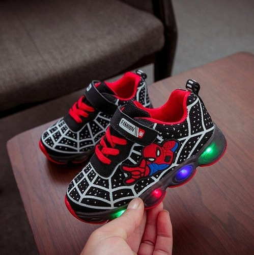 Tenis Deportivos Transpirables De Spider-man Con Luz