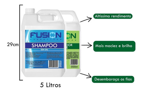 Kit 2 Shampoos Perolado + Antirresíduo +1 Cond Branco Fusion