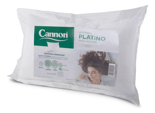 Almohada Cannon Platino 70x40 Fibra De Vellon