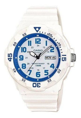 Reloj Casio Modelo Mrw-200 Blanco Con Azul