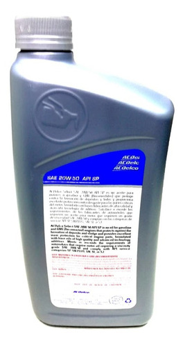 Aceite Motor Acdelco 20w50 Sae 20w 50 Api Mineral 52135366