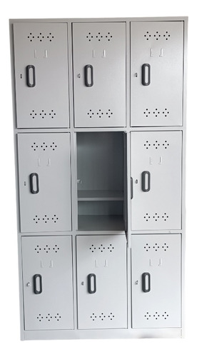 Locker Metálico 9 Puestos Mueble Organizador Sanidad 