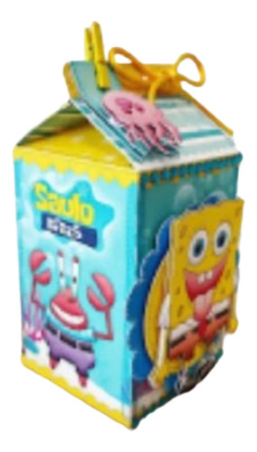 35 Cajitas Milk Box En 3d De Bob Esponja 