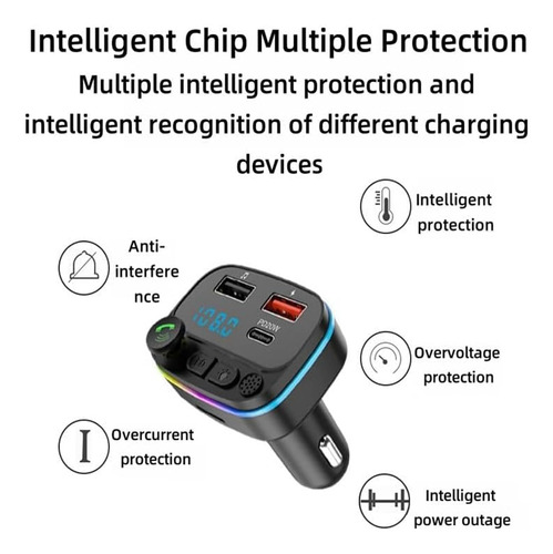 Receptor Bluetooth Auto Transmisor Fm Mp3 Cargador Usb P3