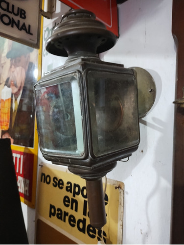 Antiguo Farol De Carro Tipo Mateo Original Con Lampara