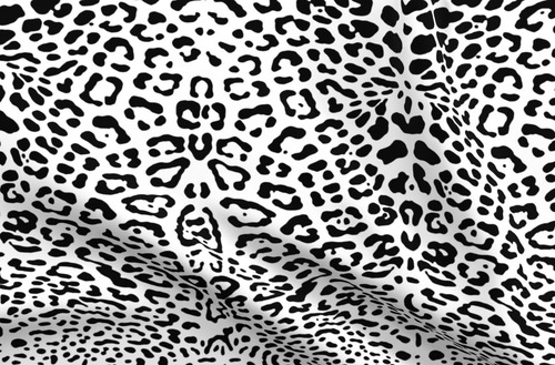 Tela De Leopardo, Negro, Blanco, Estampado De Anim...