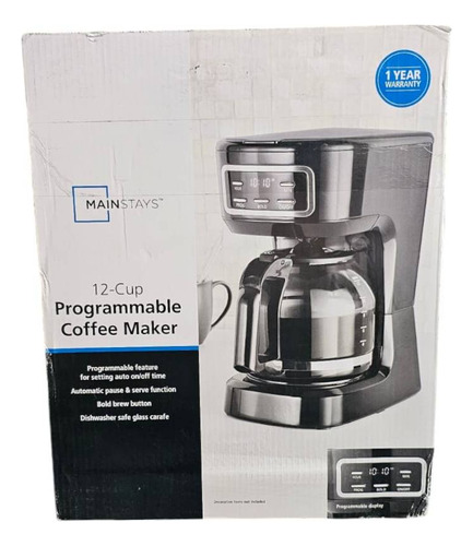 Cafetera Mainstays 12 Tazas Programable