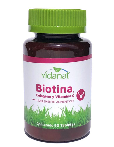 Biotina, Colágeno Y Vitamina C 90 Tabletas Vidanat