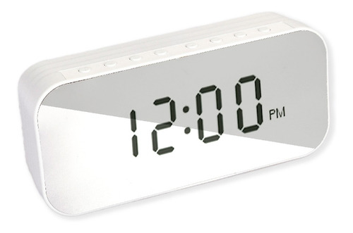 Reloj Despertador Y Parlante Bluetooth Alarma Micro Sd Radio Color Blanco