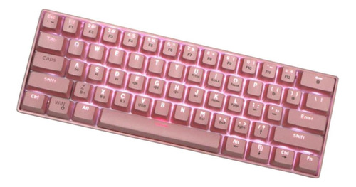 Teclado 60 Gk61 Sk61 Ventanas De Oficina Led Rosado