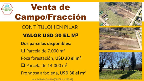 Imagen 1 de 9 de Campo En Pilar, A Minutos De Panamericana. Escritura.