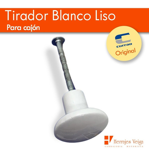Tirador Blanco Liso Currao Cocina Cajón Mueble X14