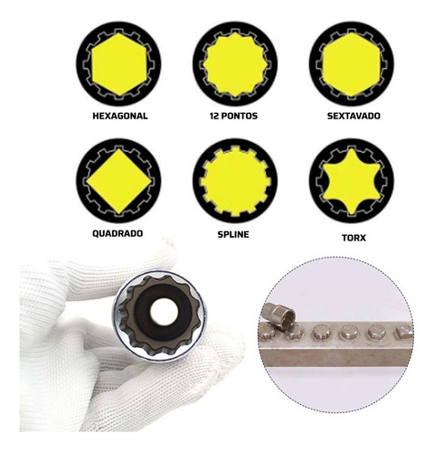 Kit De Soquetes Mtx Spline Encaixe 1/2 10 A 22 Mm 10 Peças