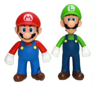 Kit 2 Bonecos Grandes Super Mario Bros + Luigi Amigos Juntos