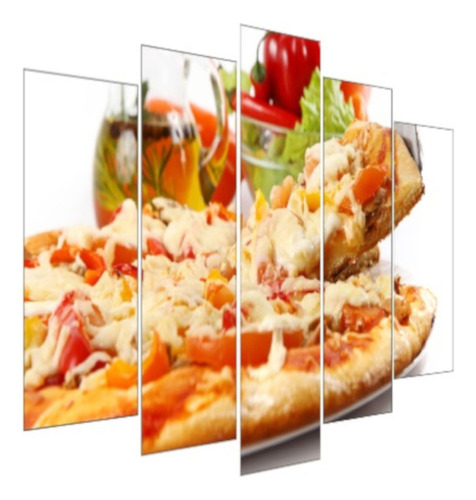 Kit Quadro Decorativo Sala Grande Cozinha Pizza Mussarela