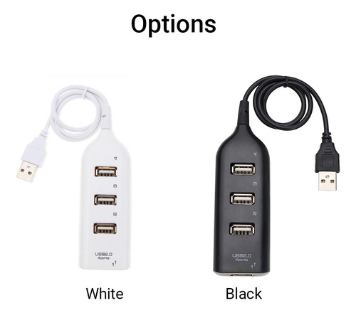 Hub Usb De 4 Puertos, Divisor Usb 2.0/1.1 Portátil De 1 Metr