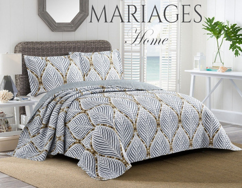 Imagen 2 de 6 de Cubrecama Quilt Cover Reversible +fundas Queen Oakville D3