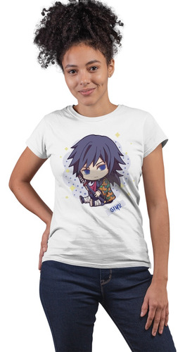 Blusa Demon Slayer Tomioka Chibi 100% Algodón