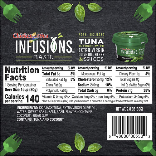 Chicken Of The Sea Infusiones AtĂșn, Albahaca, 2.8 Oz