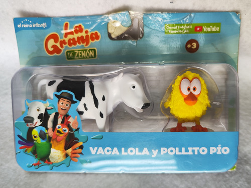 Vaca Lola Y Pollito Pío Figuras Granja De Zenon