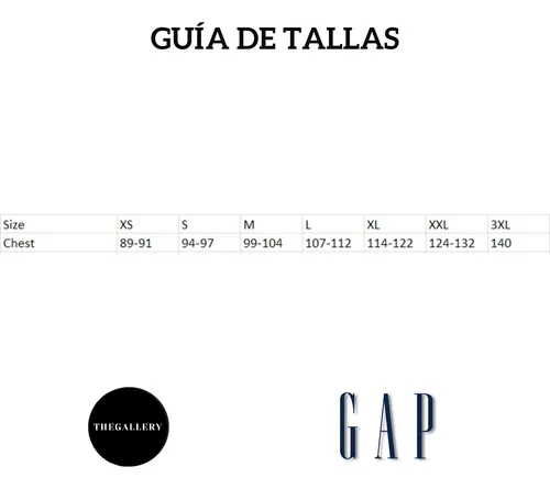 Tallas gap hombre hotsell