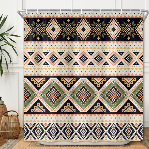 Cortina De Ducha Aztec Southwestern Tribal Navajo D