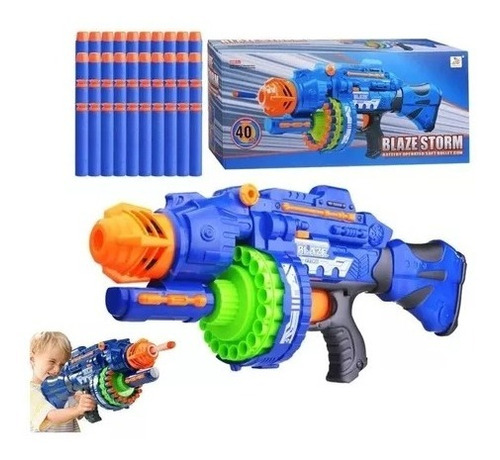 Pistola De Dardos Grande Nerf Blaze Storm X 40 Automática.