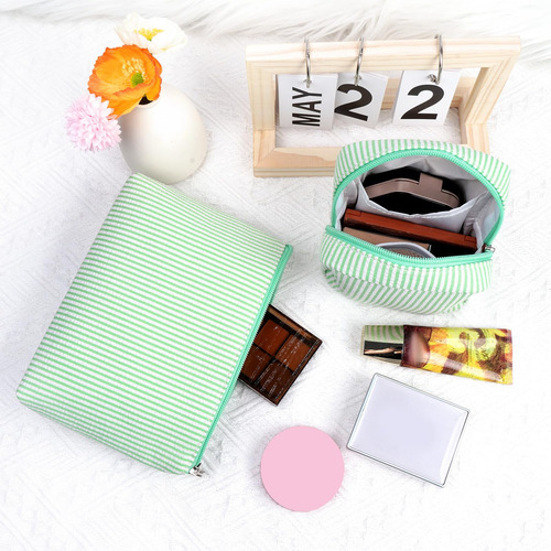 2pcs Bolsa De Maquillaje Portátil Bolsa De Cosméticos Mini