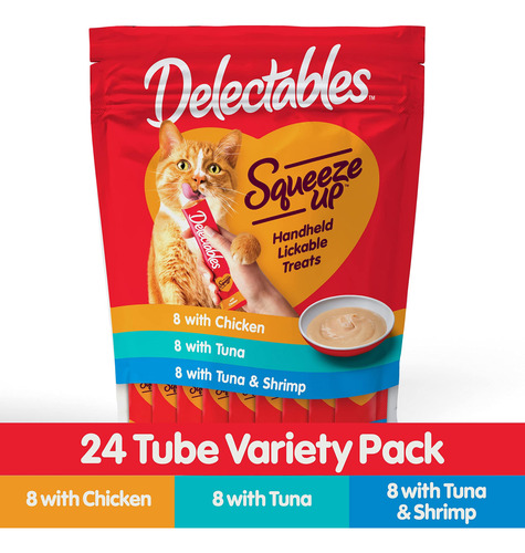 Hartz Delectables Squeeze Up AtĂșn Y Camarones 24 Unidades