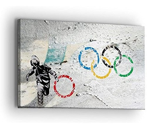 Arte De Pared De Lona De Anillos Olimpicos Banksy - Serie B