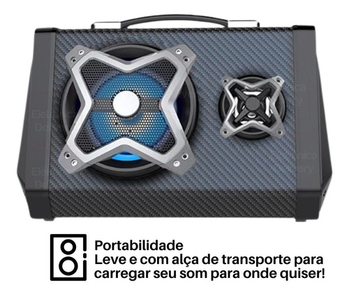 Imagem 6 de 7 de Caixa De Som Multiuso Bt/usb/fm/aux/sd/mic/led 120w Sp314