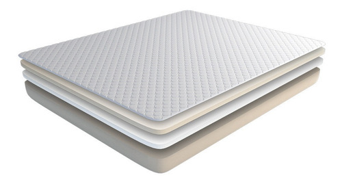 Colchón 2 1/2 plazas de espuma Piero box blanco y gris - 140cm x 190cm x 25cm