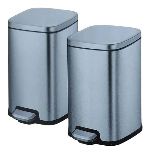 Imagen 7 de 7 de 2 Bote Basura Acero Inoxidable 12 Lts Sensible Eco-living