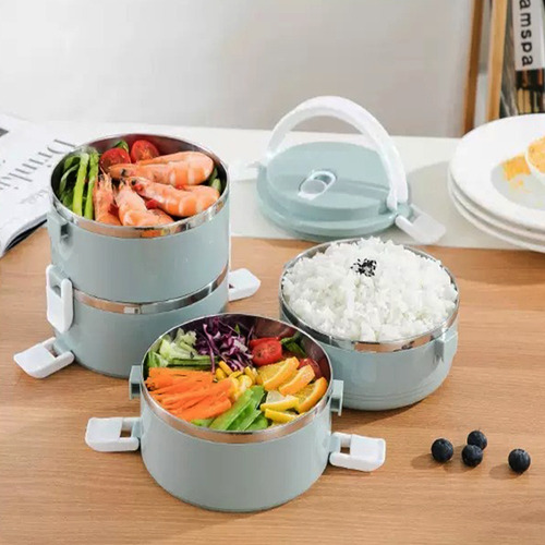 Lunchera Conservadora Vianda Termica Acero 3 Pisos