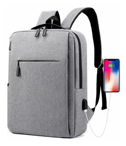 Mochila Porta Notebook Impermeable Acolchada Usb Urbana