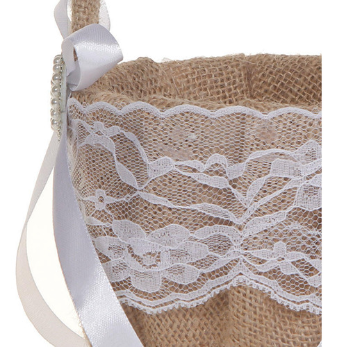Cesta De Flores Con Lazo De Encaje Retro, Soporte Compatible
