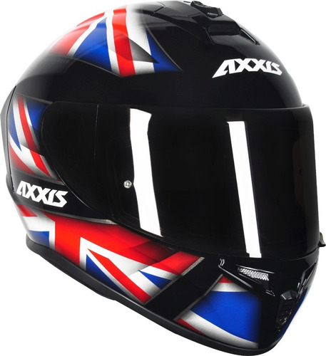 Imagem 6 de 10 de Capacete Moto Axxis Draken Uk Azul + Viseira Fume