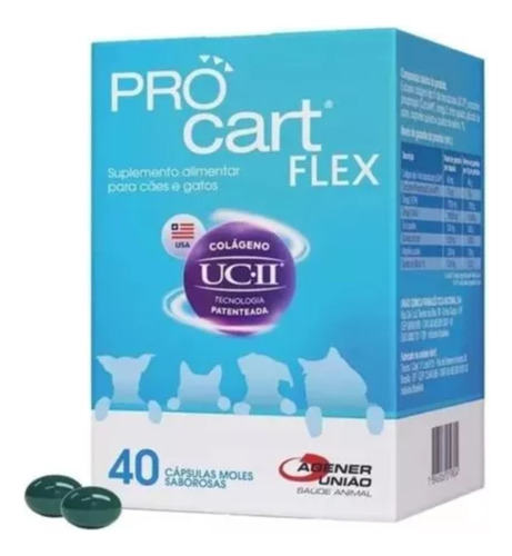 Procart Flex Cães E Gatos (colágenos) C/ 40 Cap Pro Cart