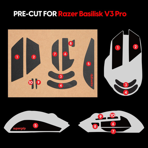 Pulsar Gaming Gears Supergrip Groptape Set Para Razer Basili