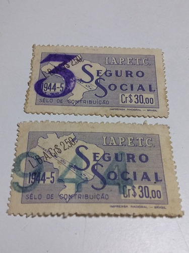 Brasil I.a.p.e.t.c Seguro Social Bilhete Contribuiçao 1944