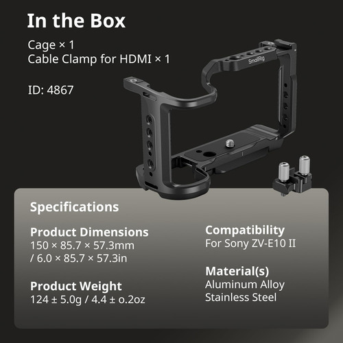 Kit De Armazones Smallrig Zv-e10 Ii Para Sony Zv-e10 Ii Con