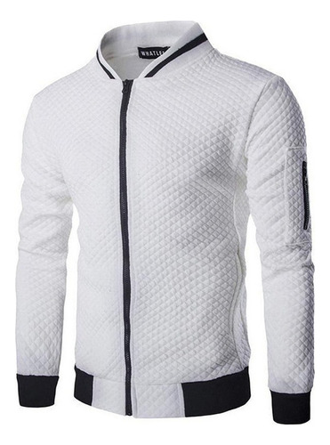 Chaqueta Deportiva Casual Con Cuello Alto Y Cremallera