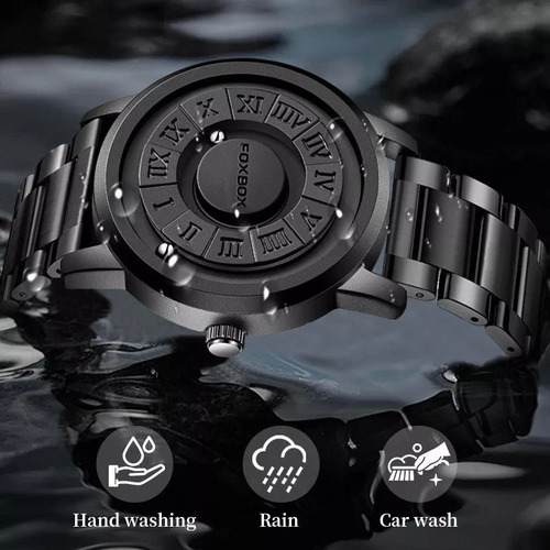 Reloj De Cuarzo Magnético De Acero Inoxidable Foxbox Para Ho