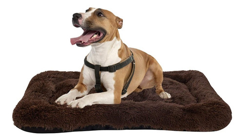 Cama Para Perros De Felpa, Lavable  (extragrande, Marron)